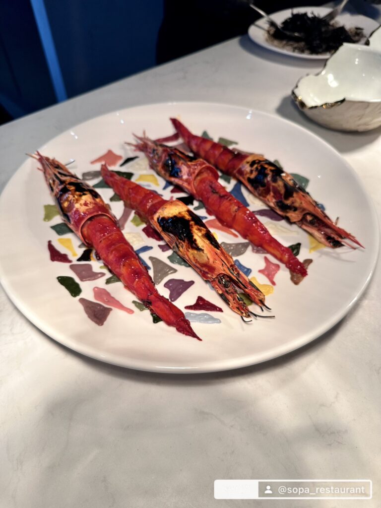 Carabineros Bangkok กุ้งแดงสเปนย่างที่ SÓPA Spanish Fine Dining