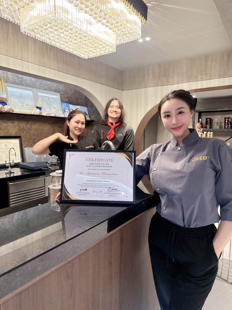 Culinary Training Thailand certificate presentation at BSKN FOOD