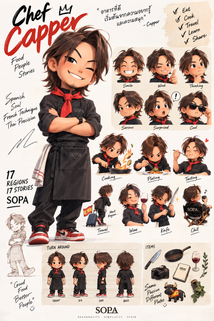 Restaurant Menu Consultant Thailand Chef Capper ผู้ก่อตั้ง SÓPA Restaurant และที่ปรึกษาพัฒนาเมนูร้านอาหาร